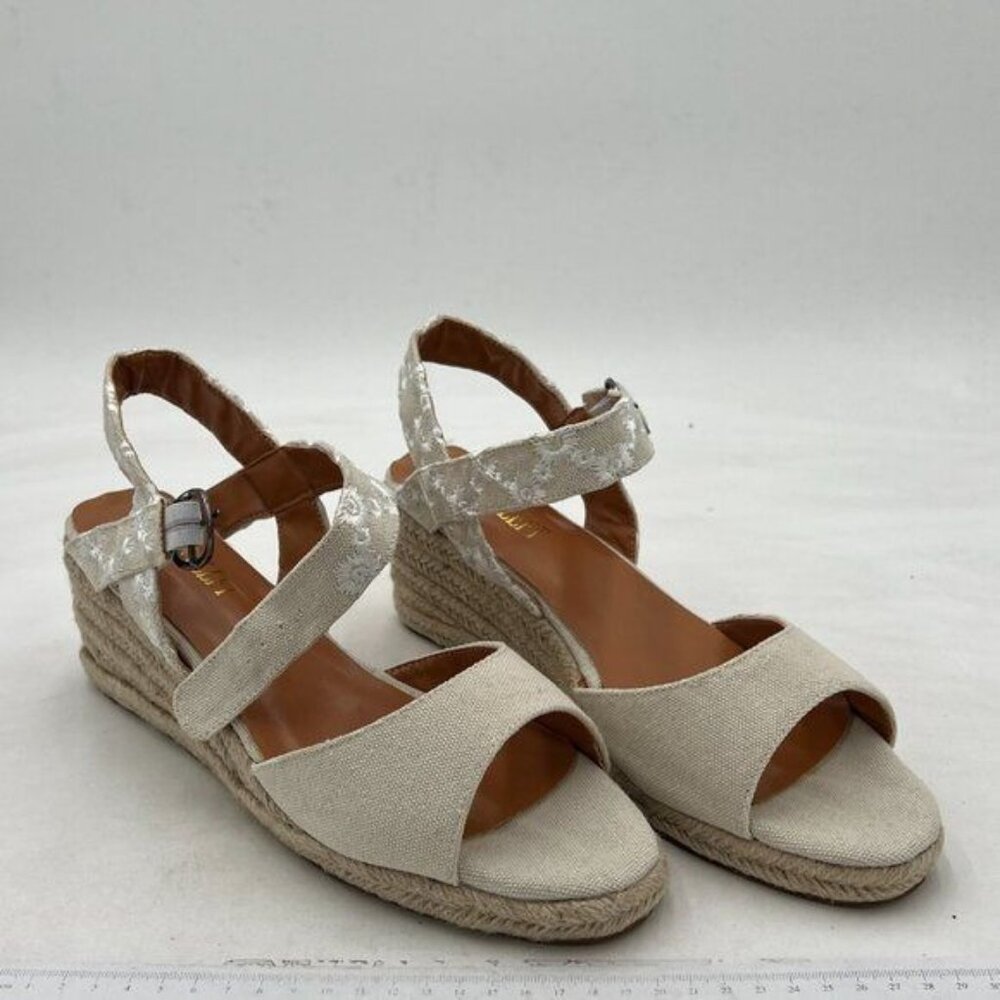 Miss Left White Platform Open Toe Espadrille Ankl… - image 4